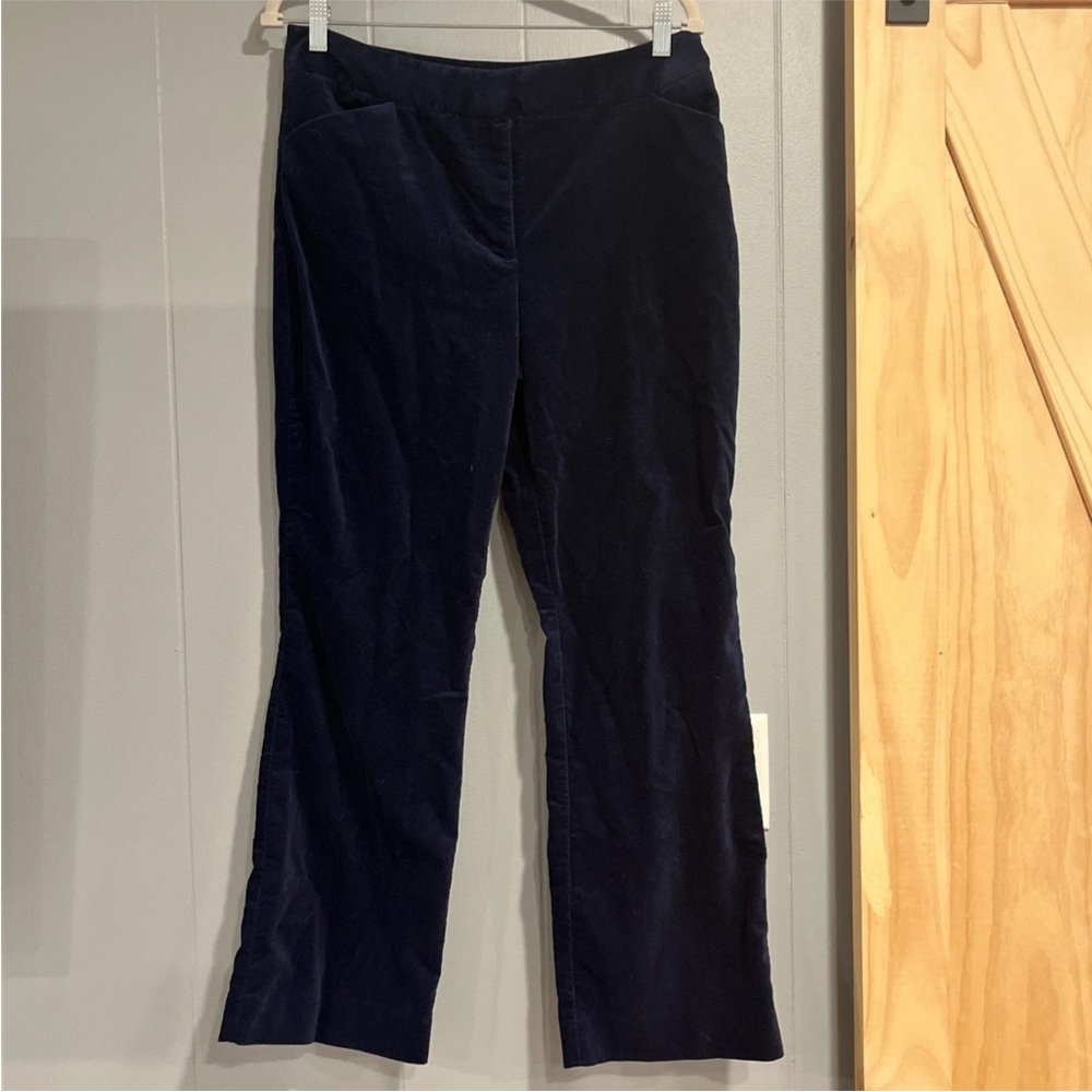 Talbots Women's 10P Dark Blue Heritage Style Velvet  Ankle Pants